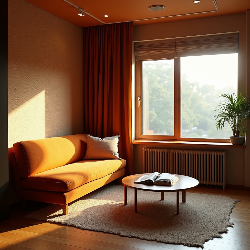 Loungebereich des Studios mit Sitzgelegenheit vor der Aufnahme