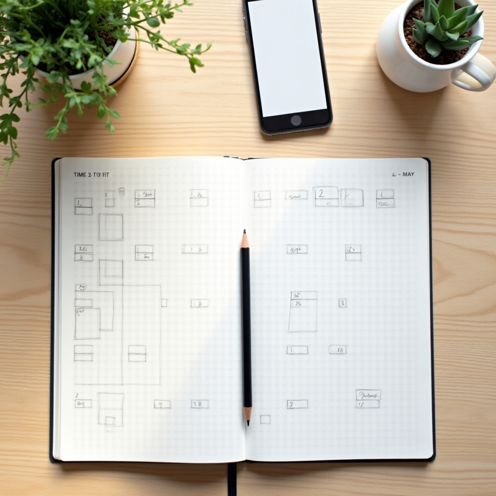 Kalender und Notizblock auf einem Schreibtisch zur Terminplanung